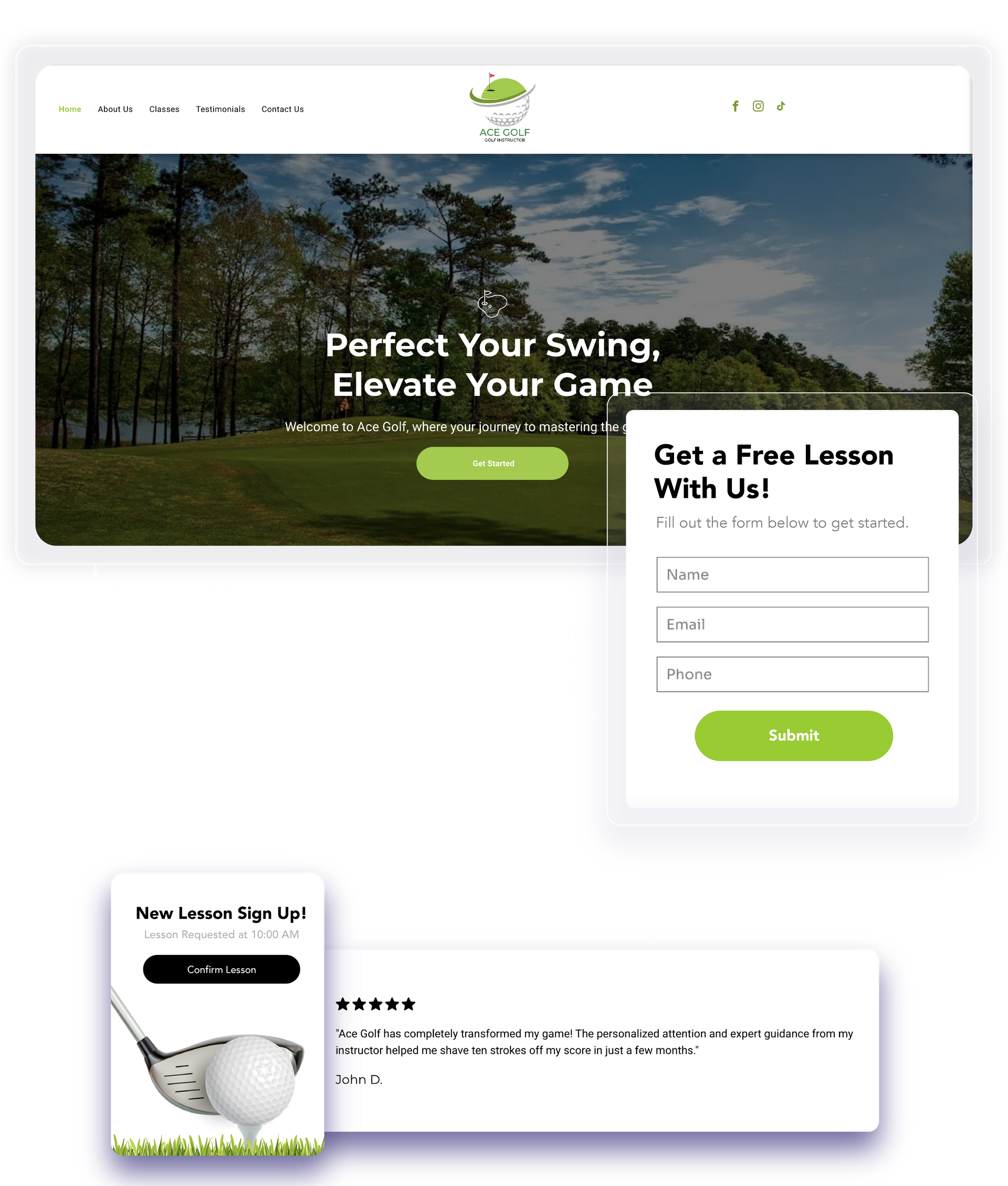 A screenshot of a website showing a person cutting a piece of wood.